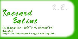 kocsard balint business card